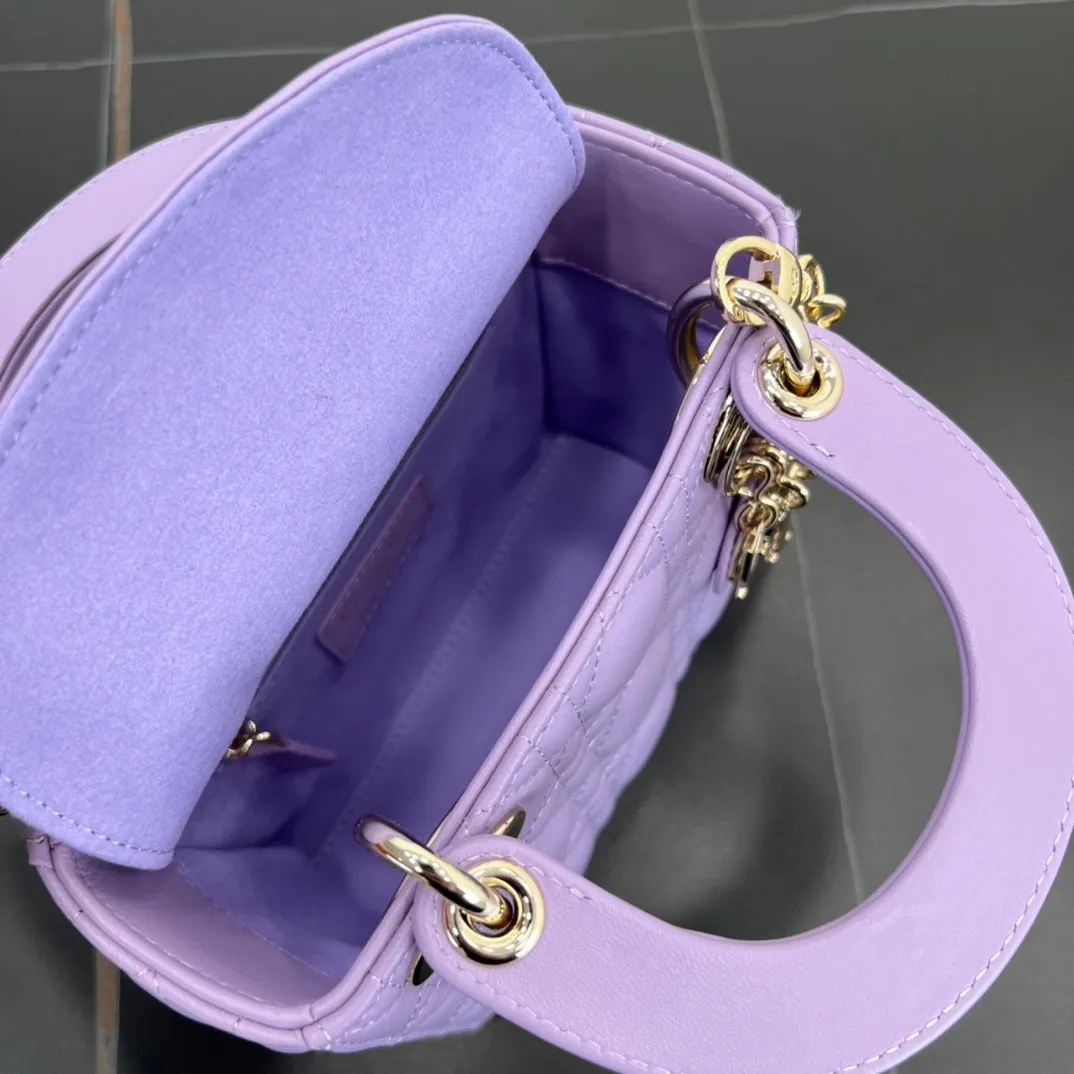 17CM Purple Princess 3-Grid Matte Shoulder Tote Bag 282257