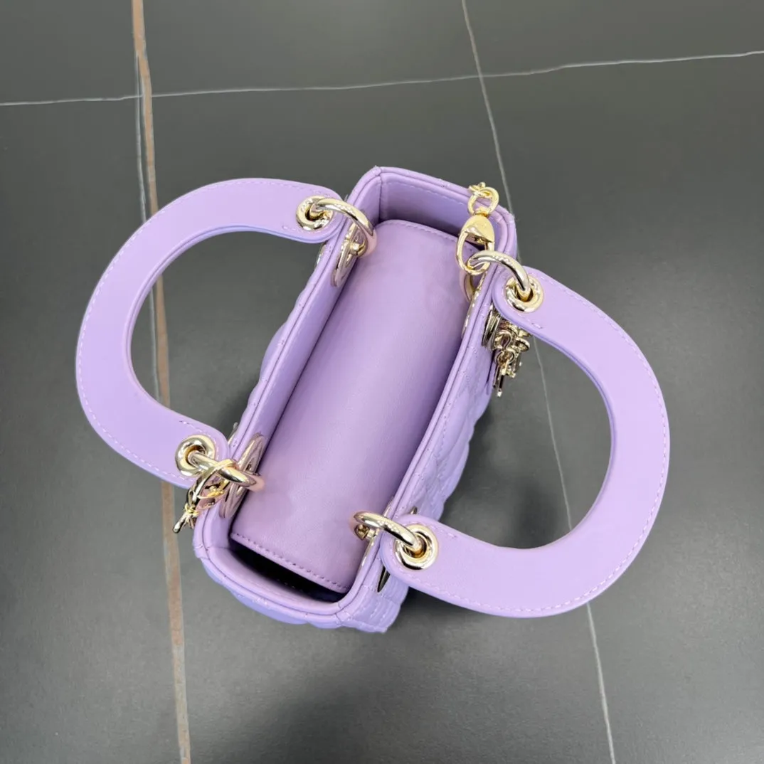 17CM Purple Princess 3-Grid Matte Shoulder Tote Bag 282257