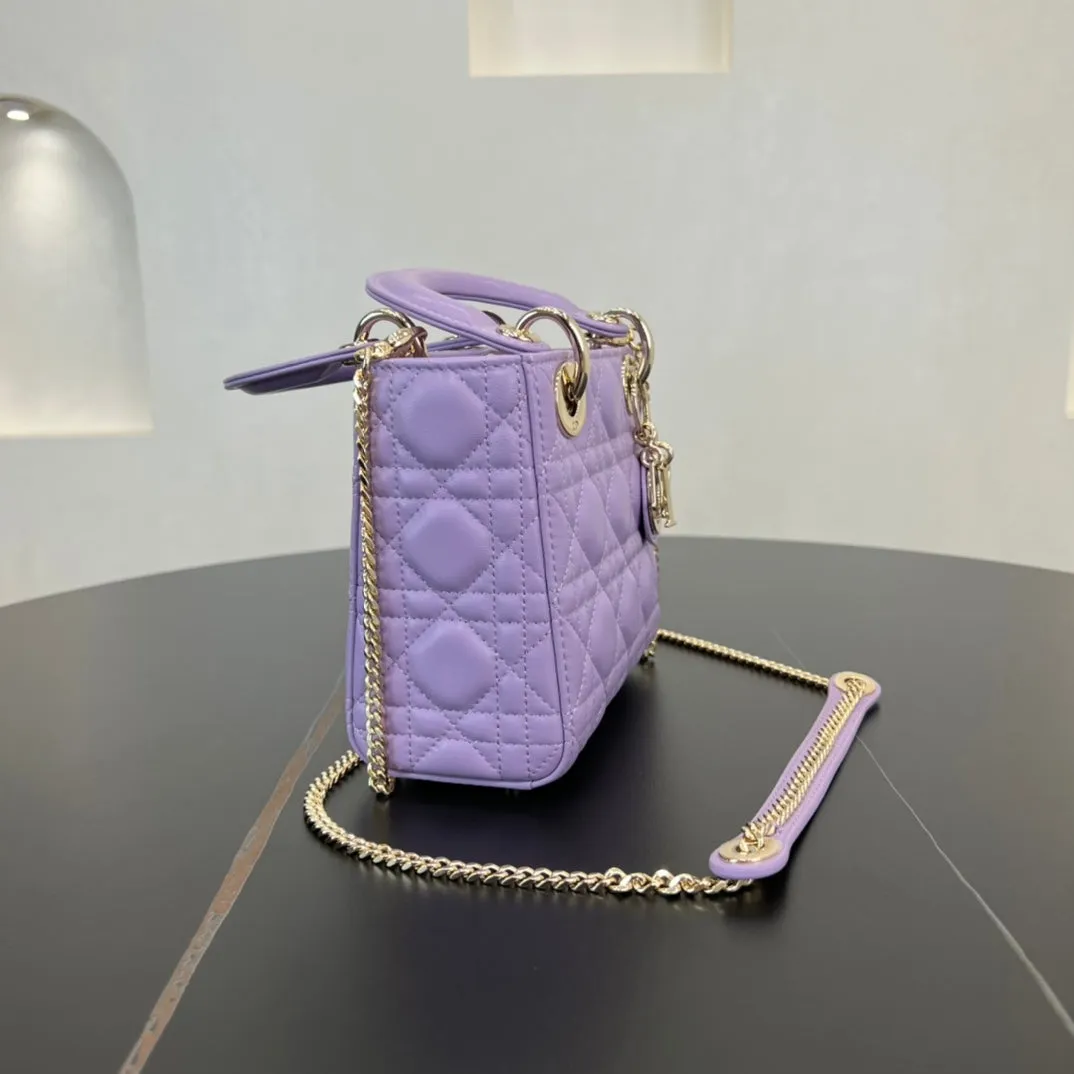 17CM Purple Princess 3-Grid Matte Shoulder Tote Bag 282257