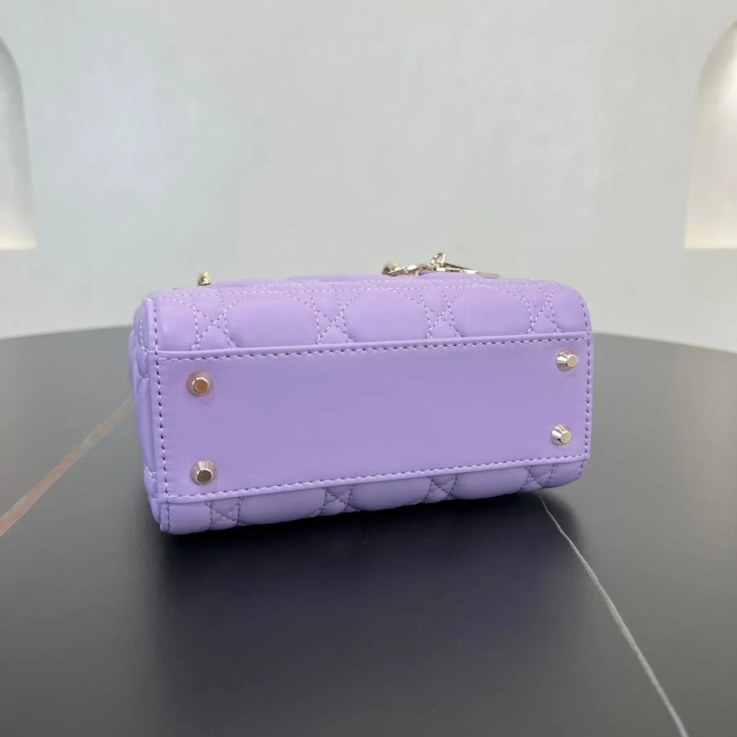 17CM Purple Princess 3-Grid Matte Shoulder Tote Bag 282257