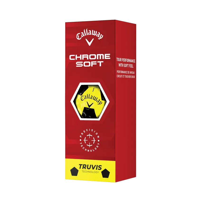 Callaway 2022 Chrome Soft Golf Balls Yellow Truvis 12 Pack