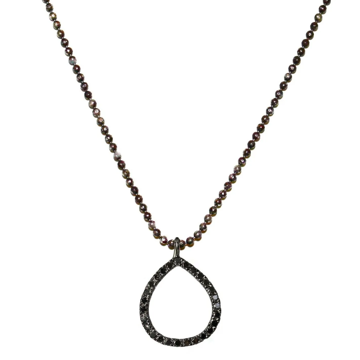 Chloe Necklace Silver Black Diamonds