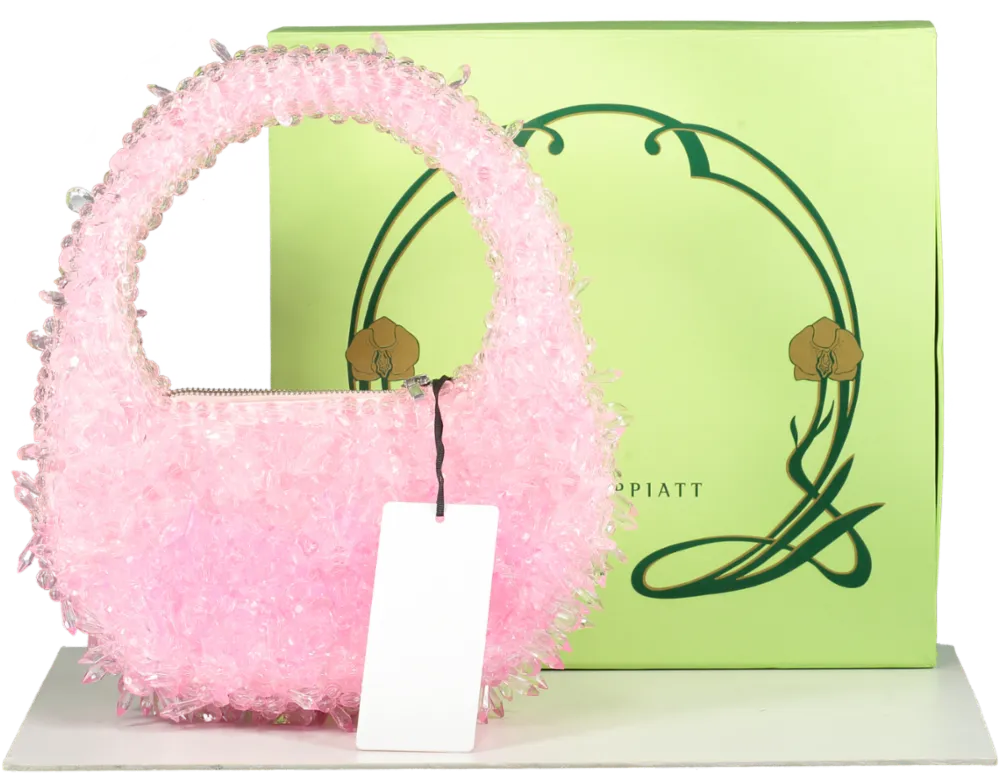CLIO PEPPIATT Pink   The Vanguard Quartz Bead-embellished Satin Shoulder Bag