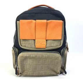 FENDI Backpack 7VZ048 Nylon / canvas black Backpack Zucca multi mens Used