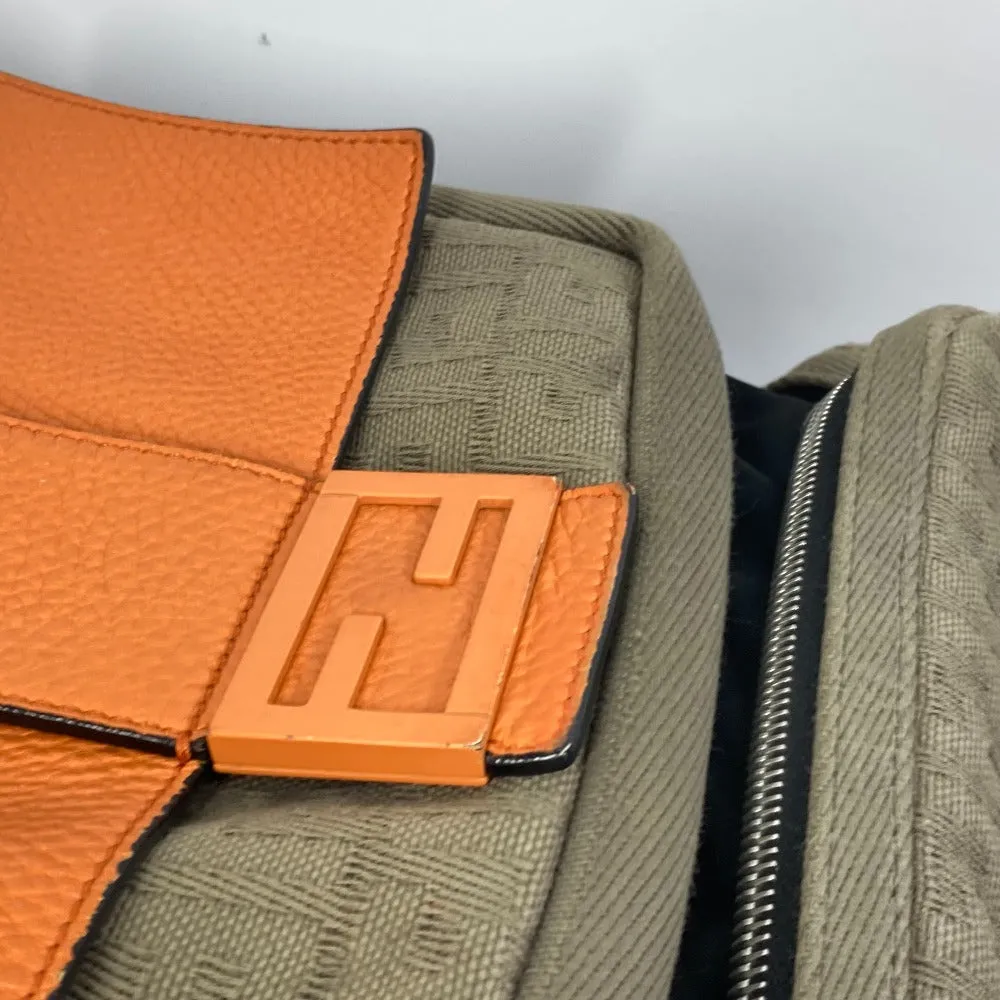 FENDI Backpack 7VZ048 Nylon / canvas black Backpack Zucca multi mens Used