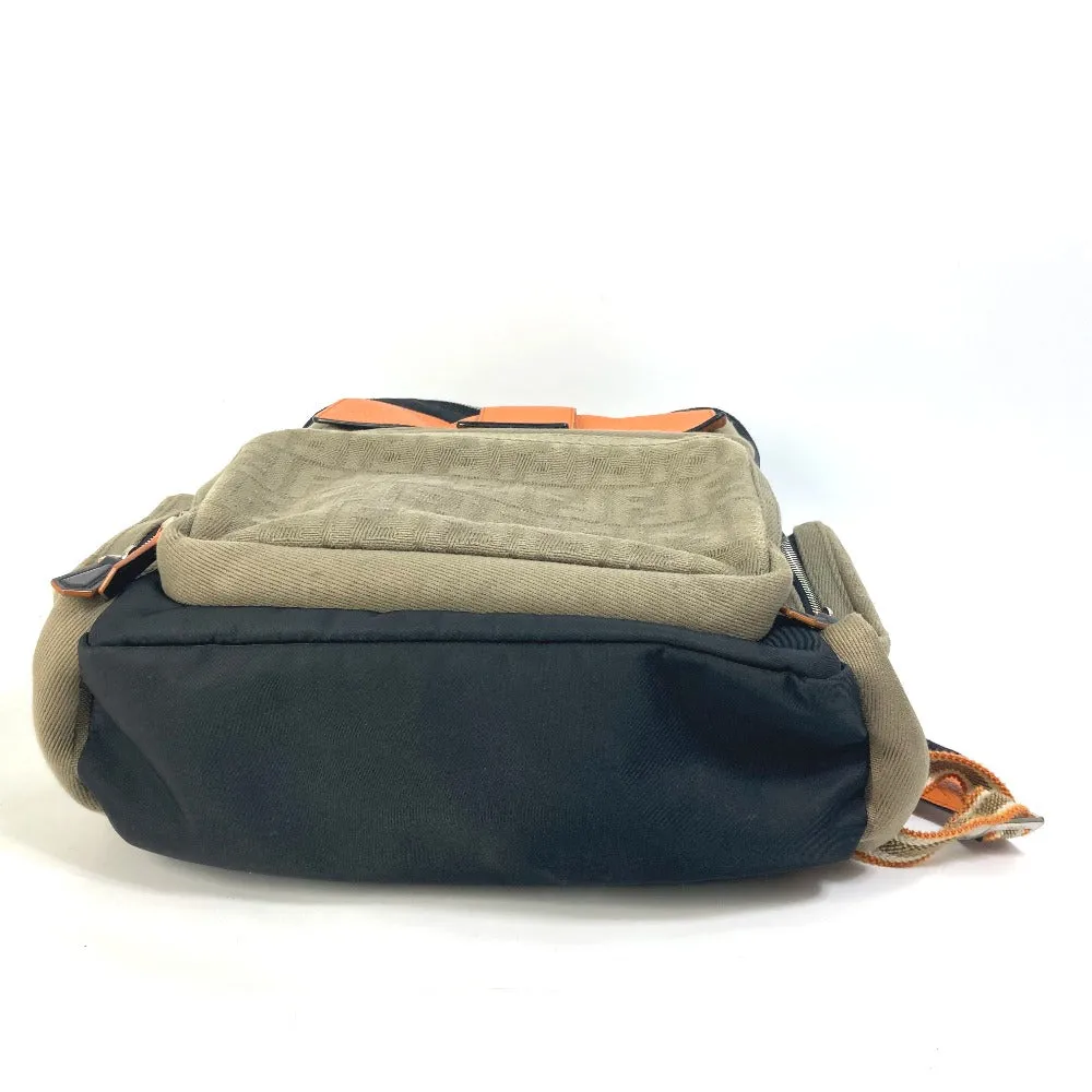 FENDI Backpack 7VZ048 Nylon / canvas black Backpack Zucca multi mens Used