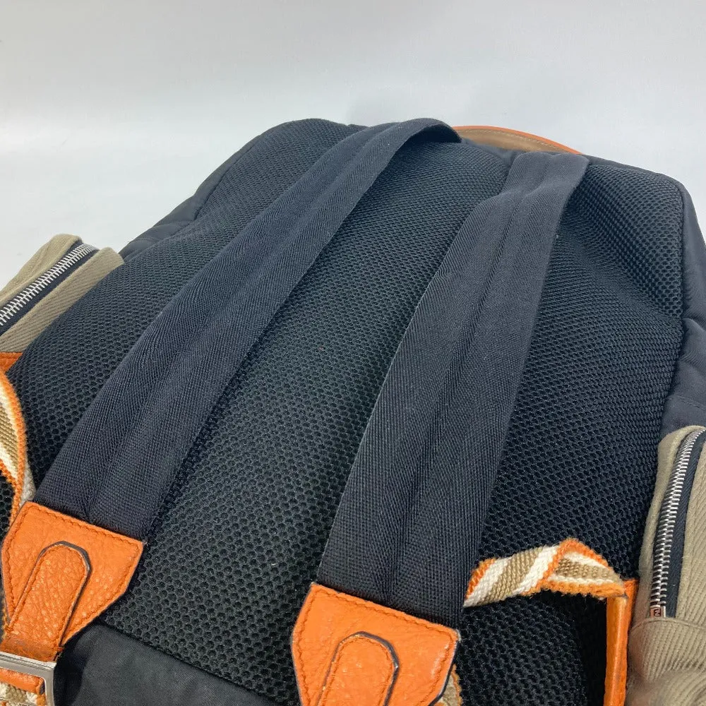 FENDI Backpack 7VZ048 Nylon / canvas black Backpack Zucca multi mens Used