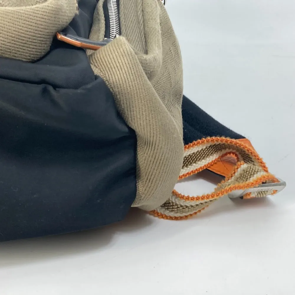 FENDI Backpack 7VZ048 Nylon / canvas black Backpack Zucca multi mens Used