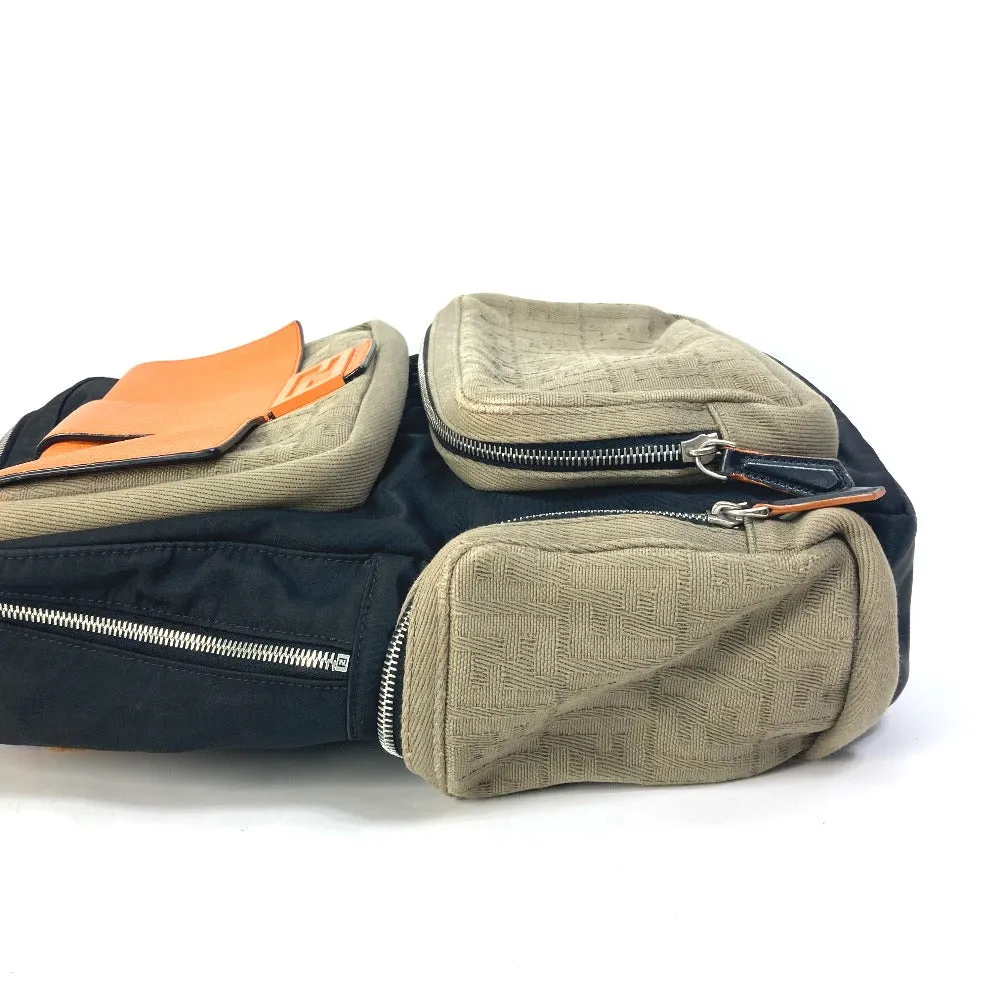 FENDI Backpack 7VZ048 Nylon / canvas black Backpack Zucca multi mens Used