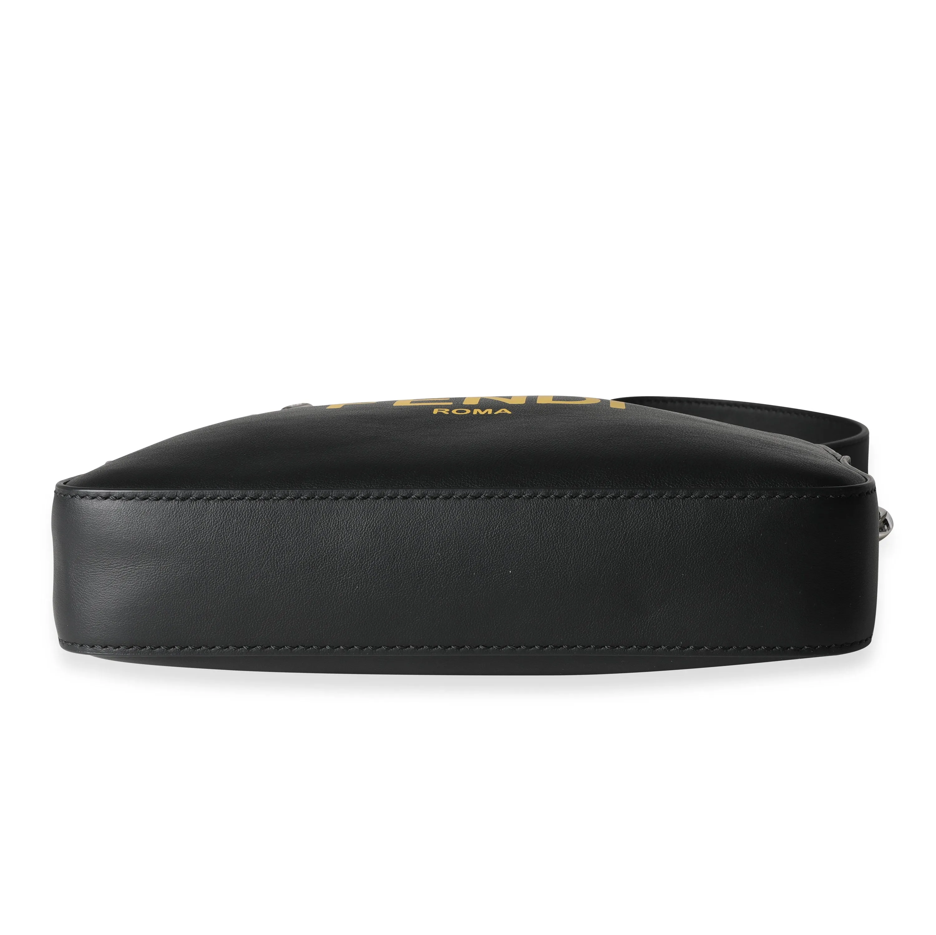 Fendi Black Calfskin & Sunflower Logo Mini Camera Bag