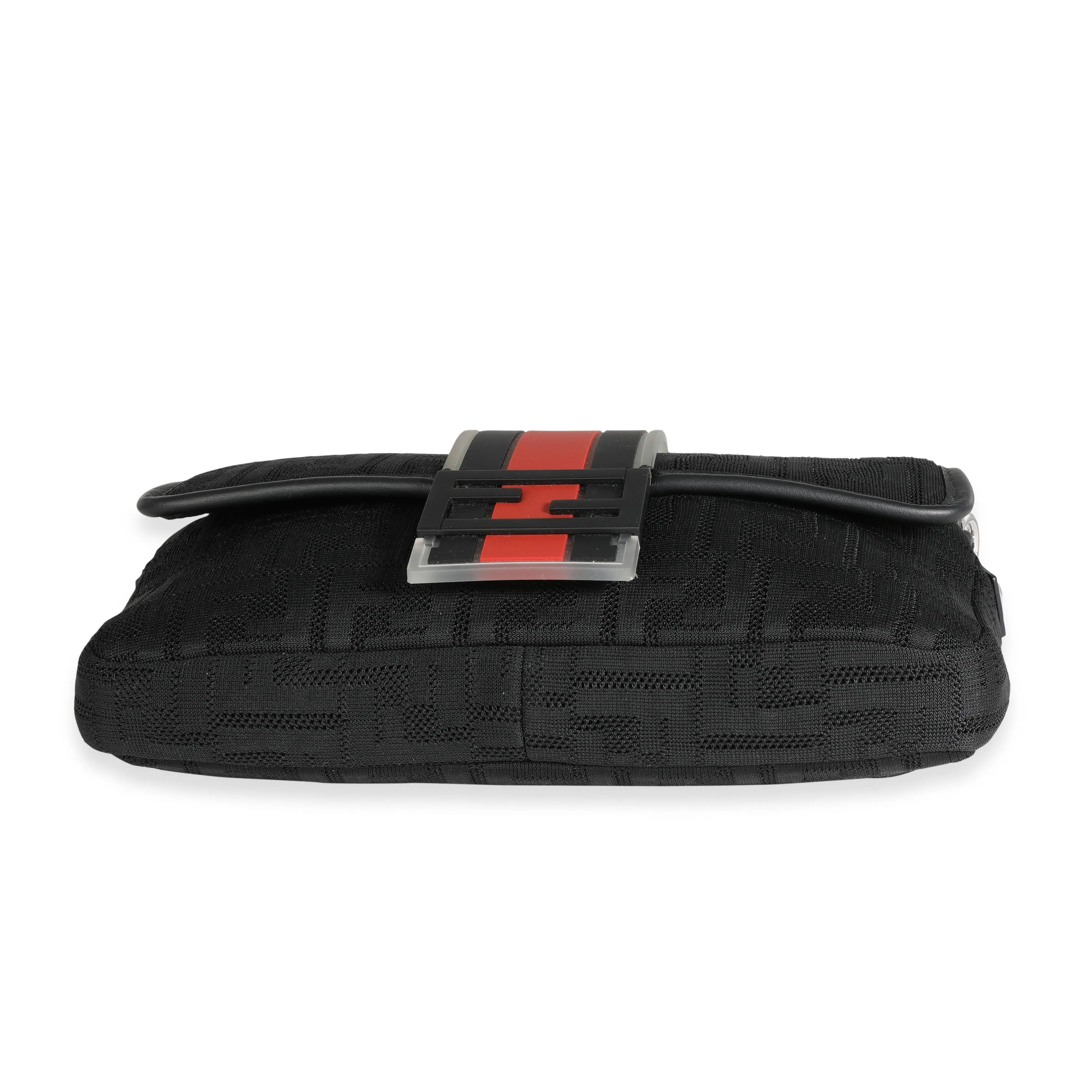 Fendi Black Neoprene & Leather Baguette Messenger Bag