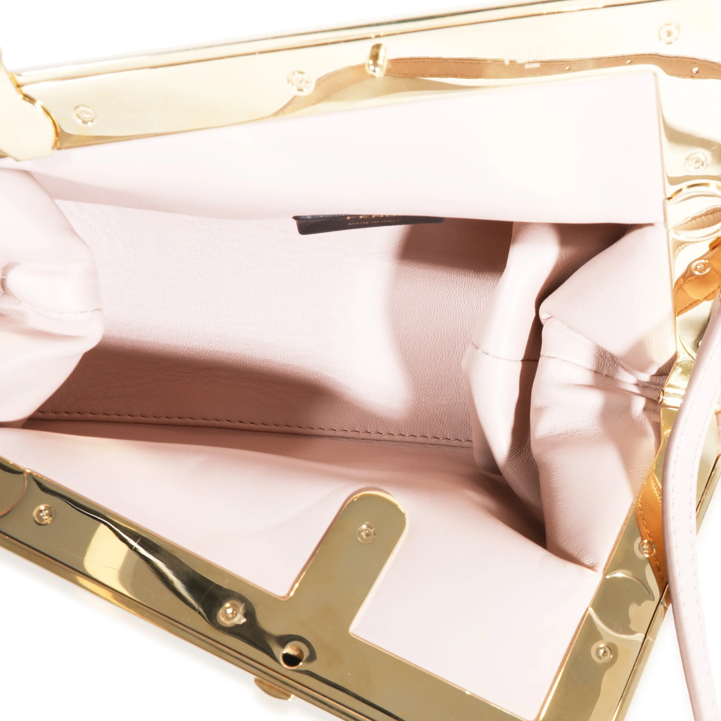 Fendi Blush Mink & Leather Small First Bag