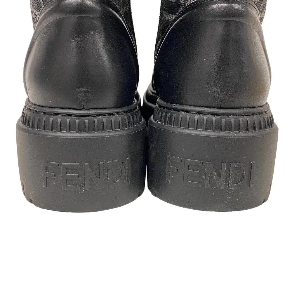 FENDI boots canvas black Short Boots Biker Boots Domino Women 38 Used