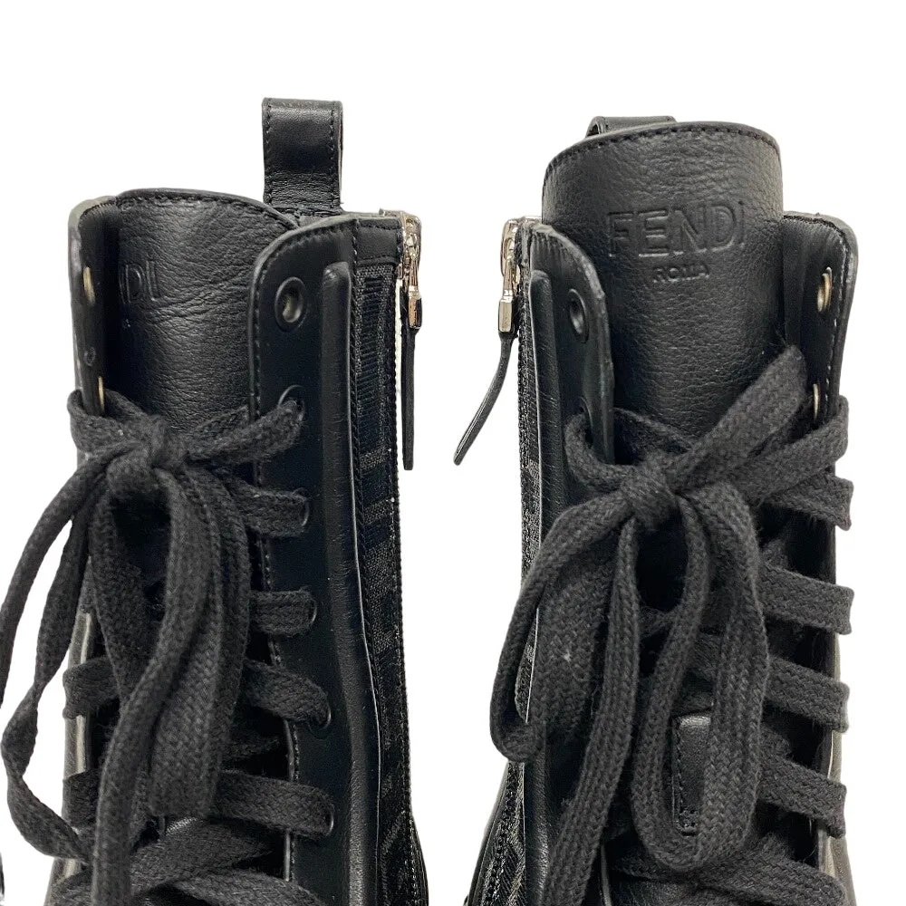FENDI boots canvas black Short Boots Biker Boots Domino Women 38 Used