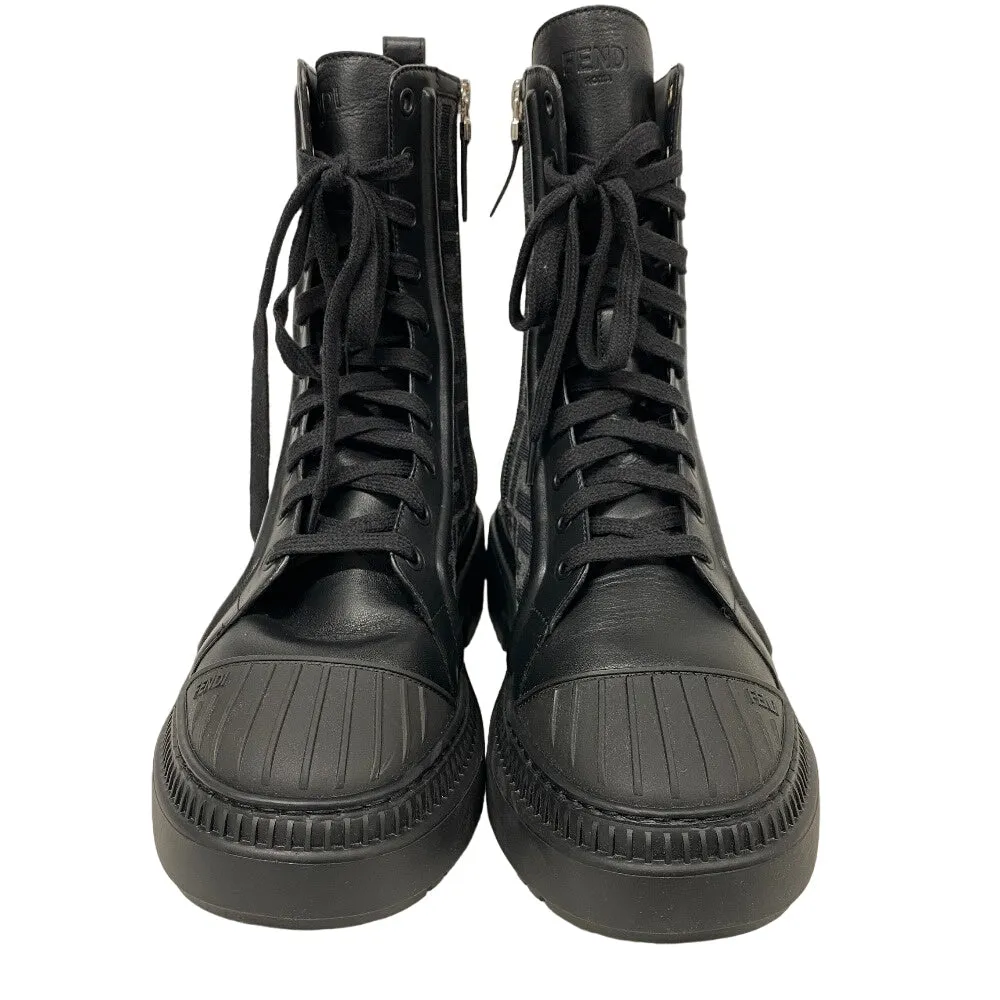 FENDI boots canvas black Short Boots Biker Boots Domino Women 38 Used