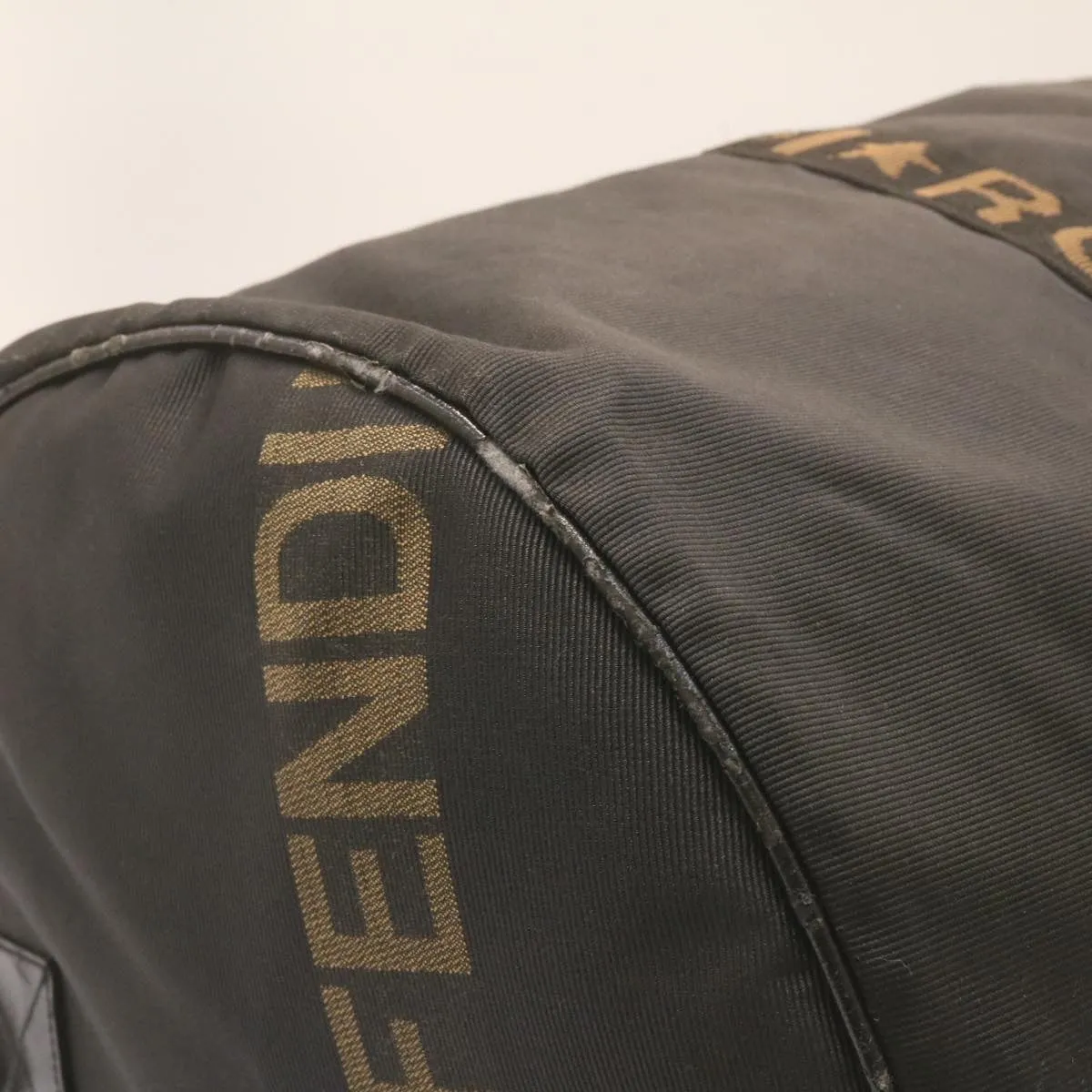 FENDI Boston Bag Nylon 2Way Black Auth am998g