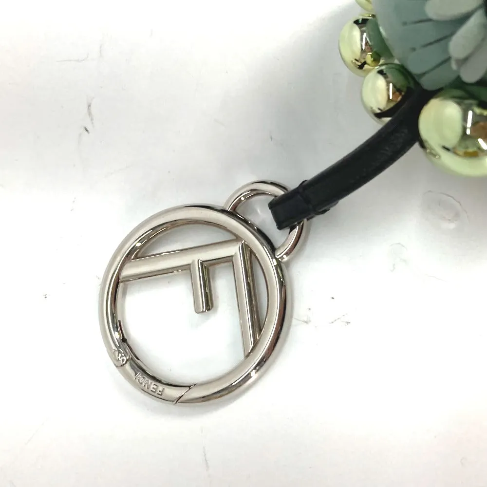 FENDI charm Canvas / leather Brown x Blue type Zucca Space monkey unisex(Unisex) Used