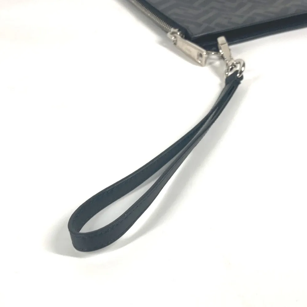 FENDI Clutch bag 7N0110 leather Black x Yellow x Grey Flat slim slim Diagonal Zucca mens Used