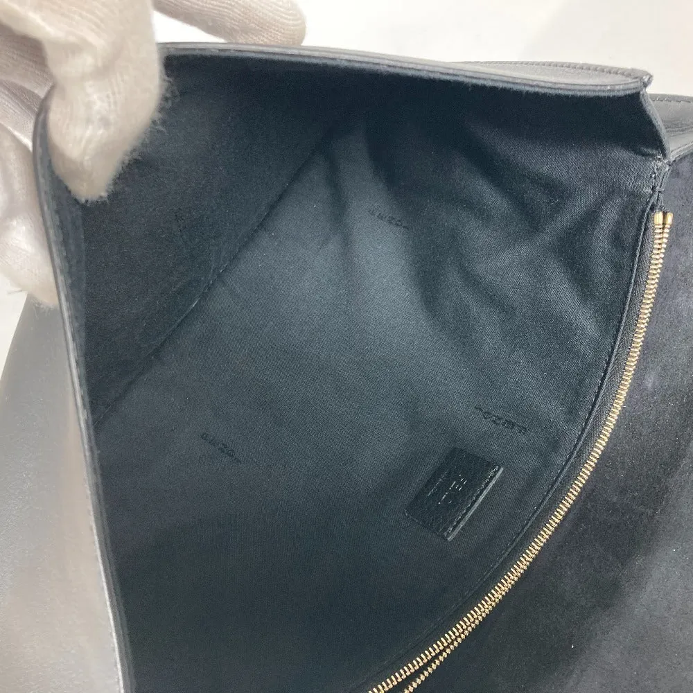 FENDI Clutch bag 8M0351 leather black FF logo mens Used