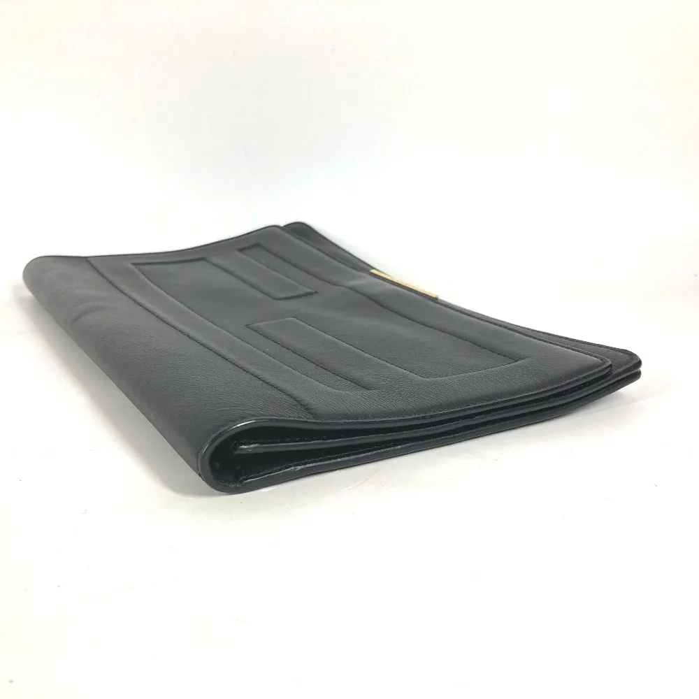 FENDI Clutch bag 8M0351 leather black FF logo mens Used