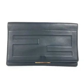 FENDI Clutch bag 8M0351 leather black FF logo mens Used