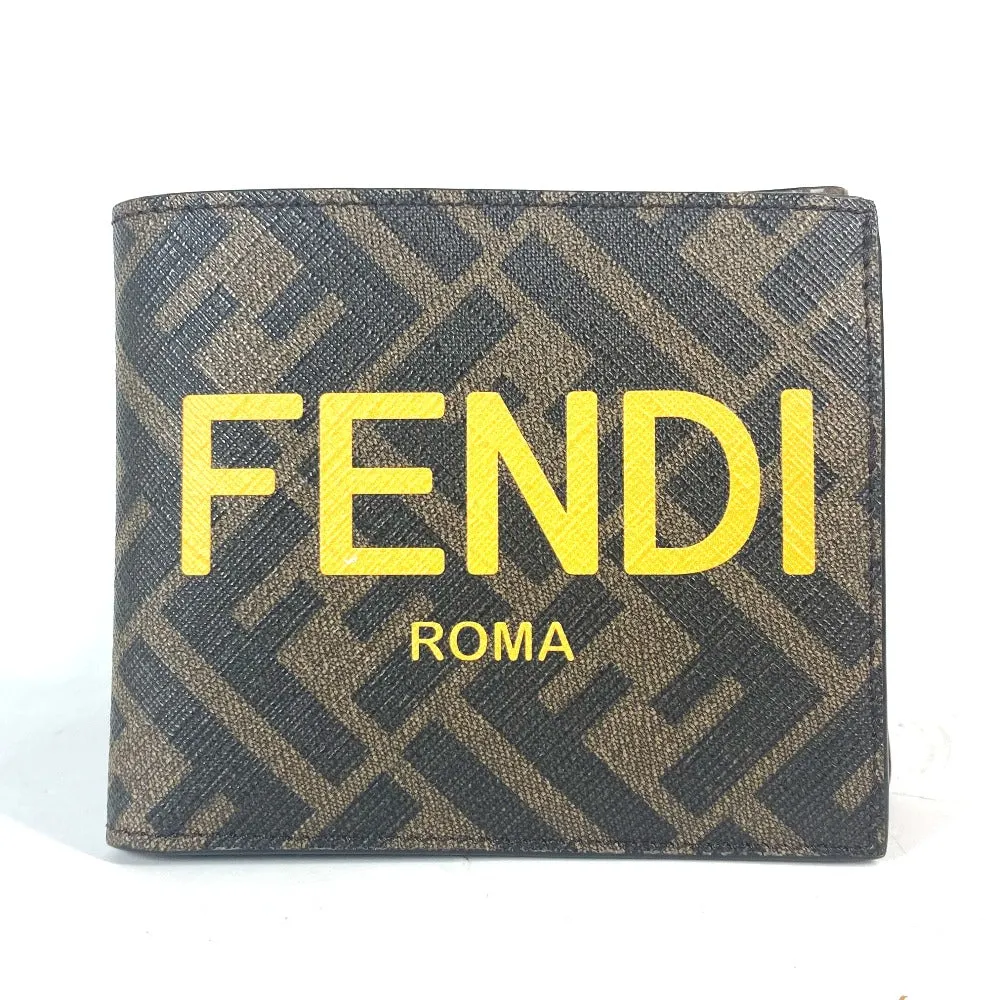 FENDI Folded wallet 7M0339 PVC / Leather Brown Zucca logo mens Used
