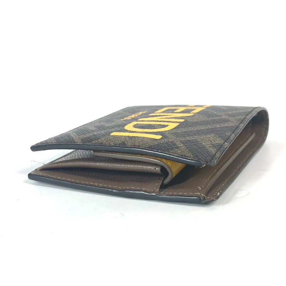 FENDI Folded wallet 7M0339 PVC / Leather Brown Zucca logo mens Used
