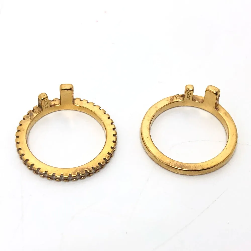 FENDI Ring 1A2522 metal gold Rhinestone
