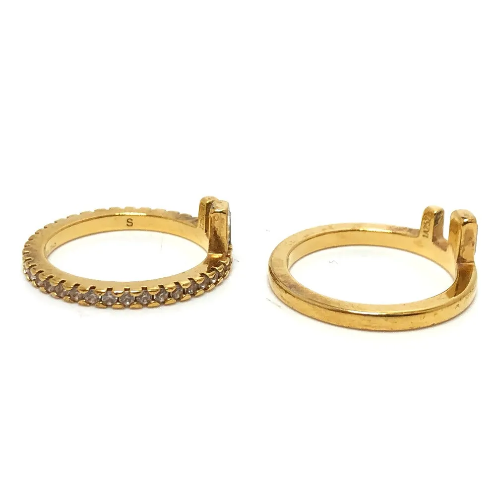 FENDI Ring 1A2522 metal gold Rhinestone