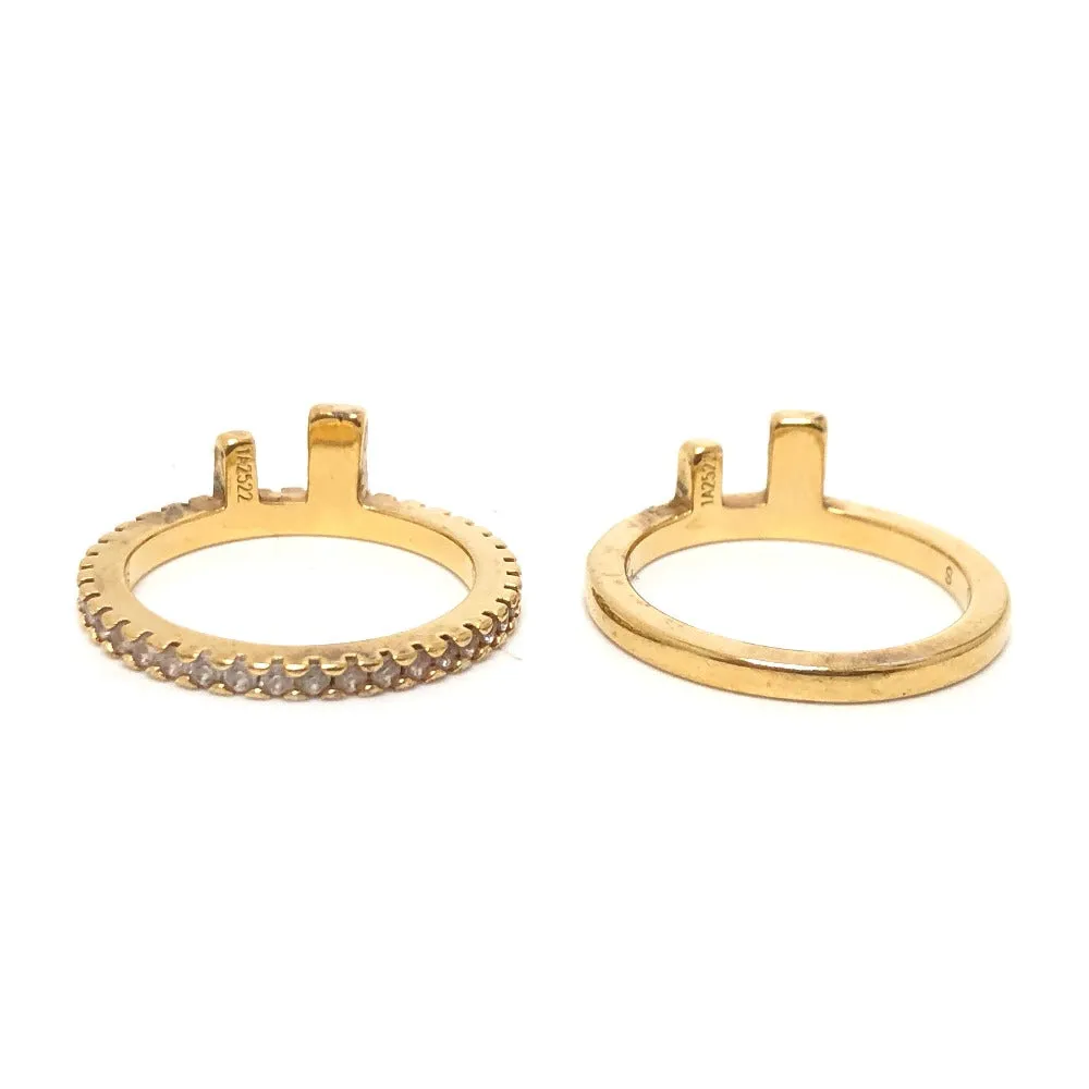 FENDI Ring 1A2522 metal gold Rhinestone