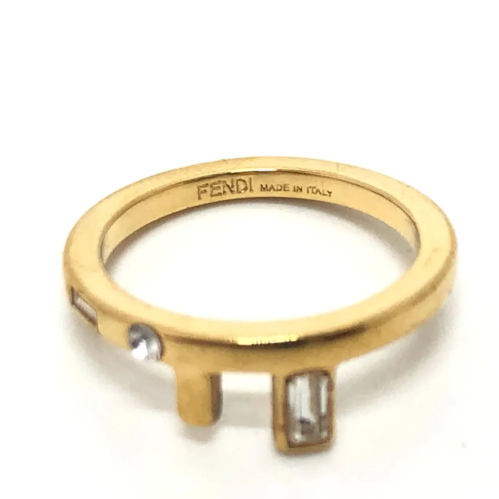 FENDI Ring 1A2522 metal gold Rhinestone