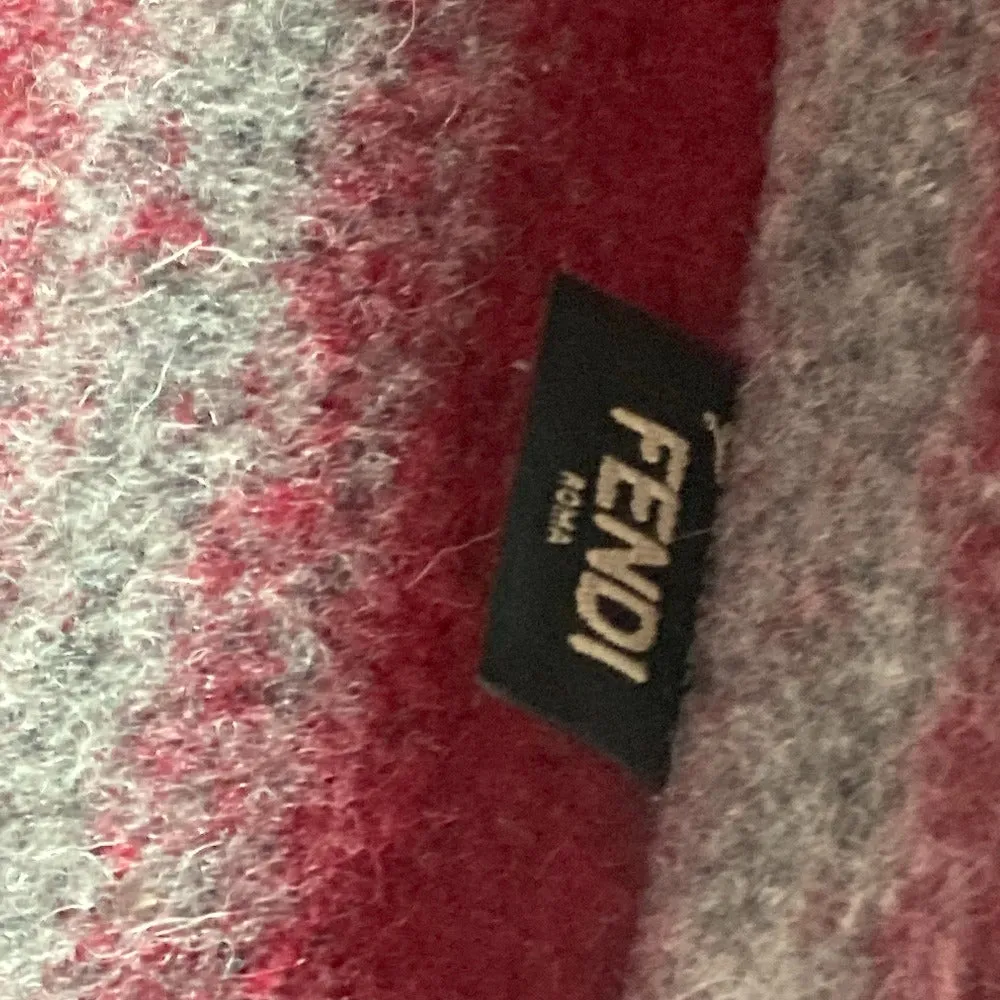 FENDI Tote Bag 7VA390 wool Navy Shoulder Tote mens Used