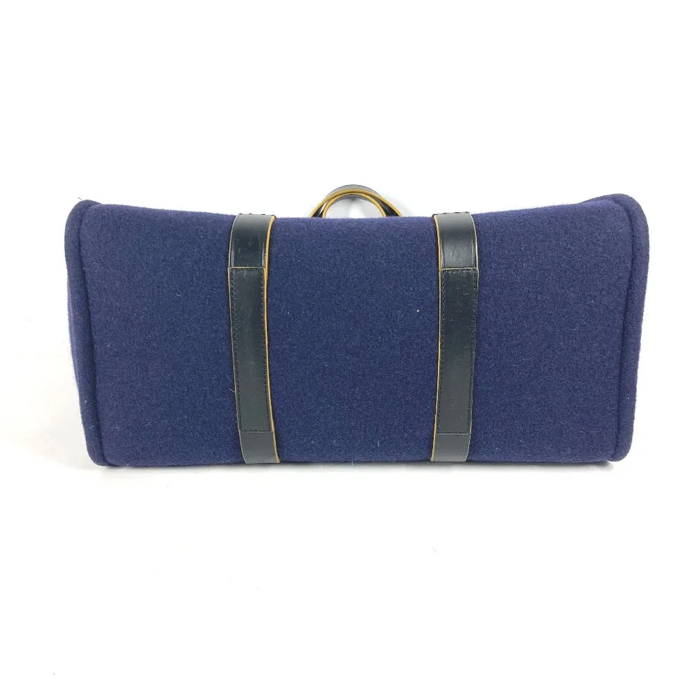 FENDI Tote Bag 7VA390 wool Navy Shoulder Tote mens Used