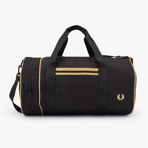 Fred Perry Tipped Barrel Bag Black / Champange