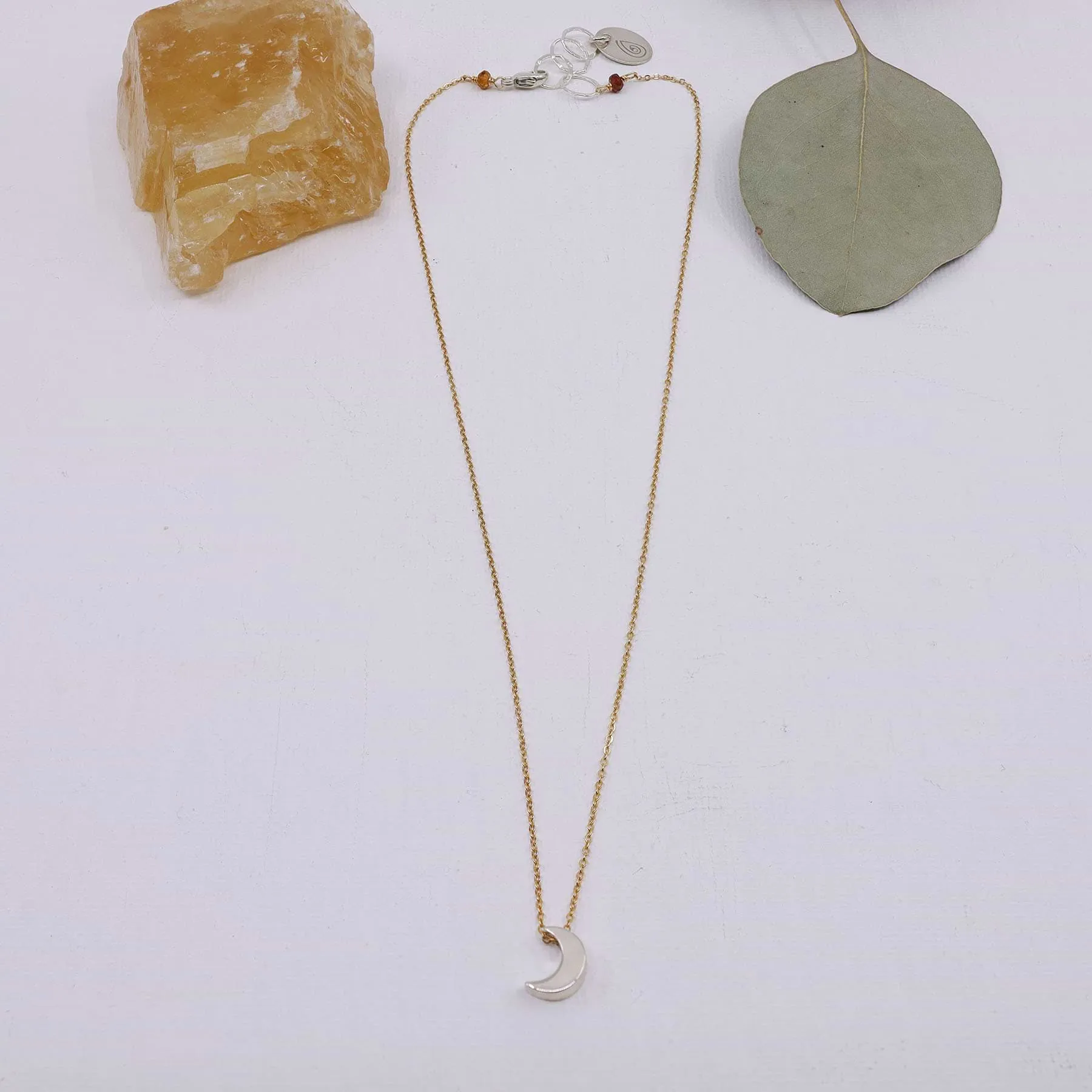 Gliding Moon - Crescent Moon Silver Necklace