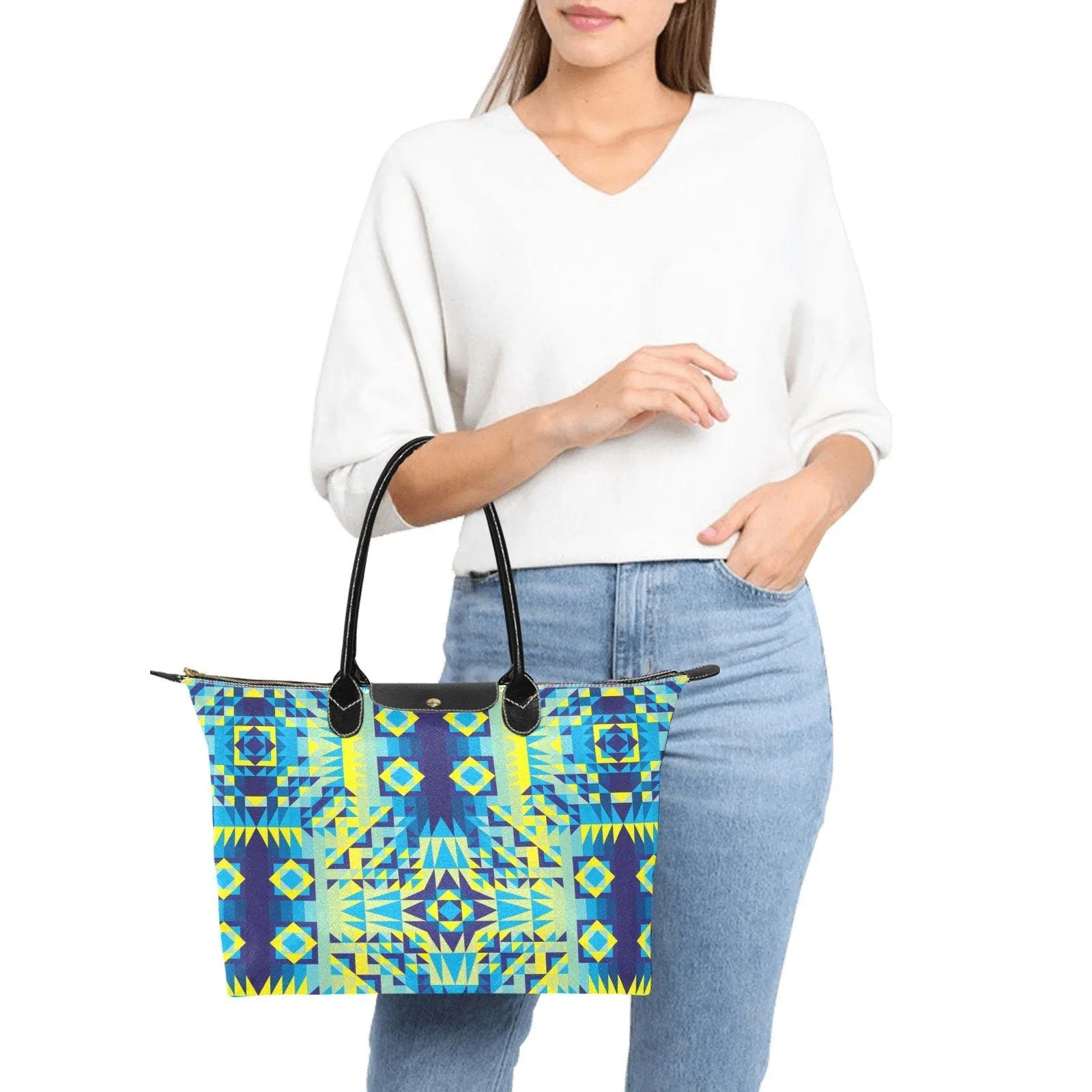 Kaleidoscope Jaune Bleu Single-Shoulder Lady Handbag