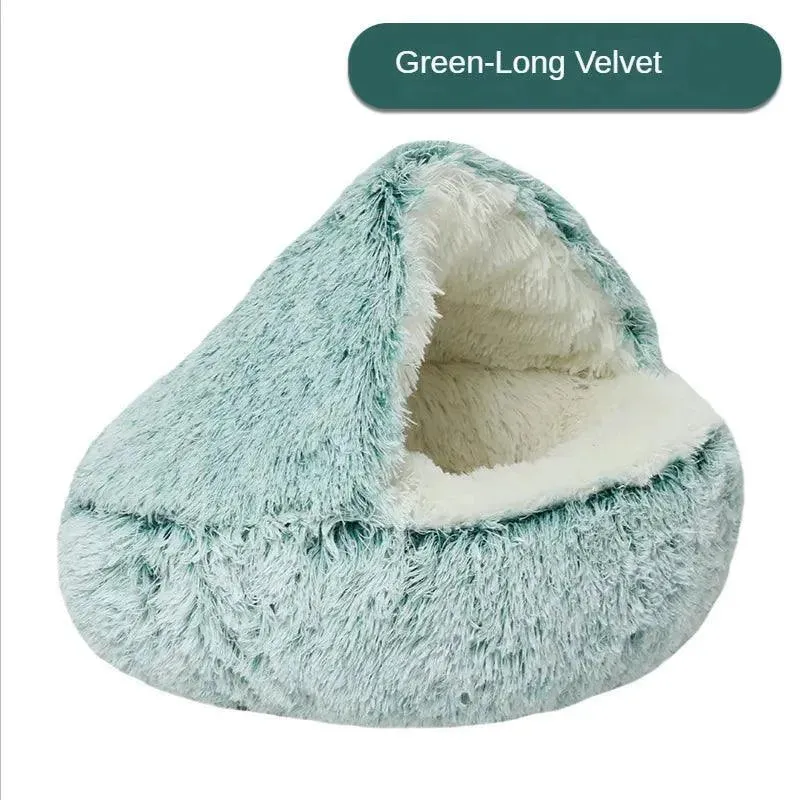 Plush Round Pet Bed House