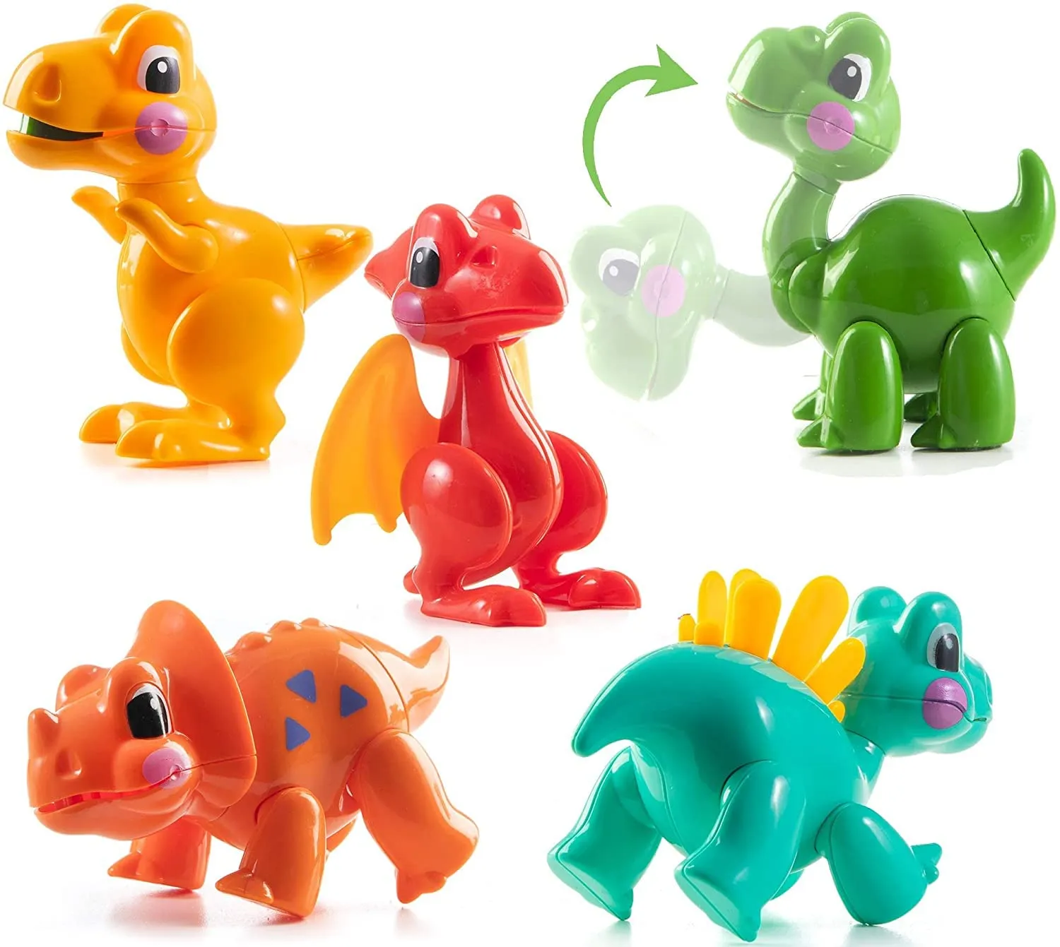 Small Baby Dinosaur Toys For Toddlers 3 Years And Up - Set Of Cartoon Dinosaur