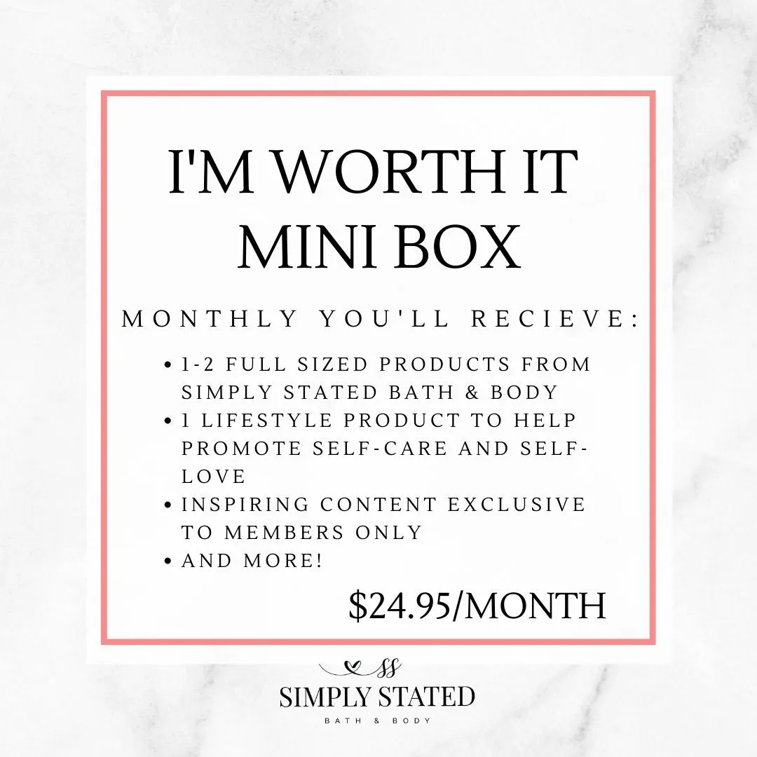 Subscribe   Save Mini I'm Worth It Monthly Box
