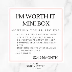 Subscribe   Save Mini I'm Worth It Monthly Box