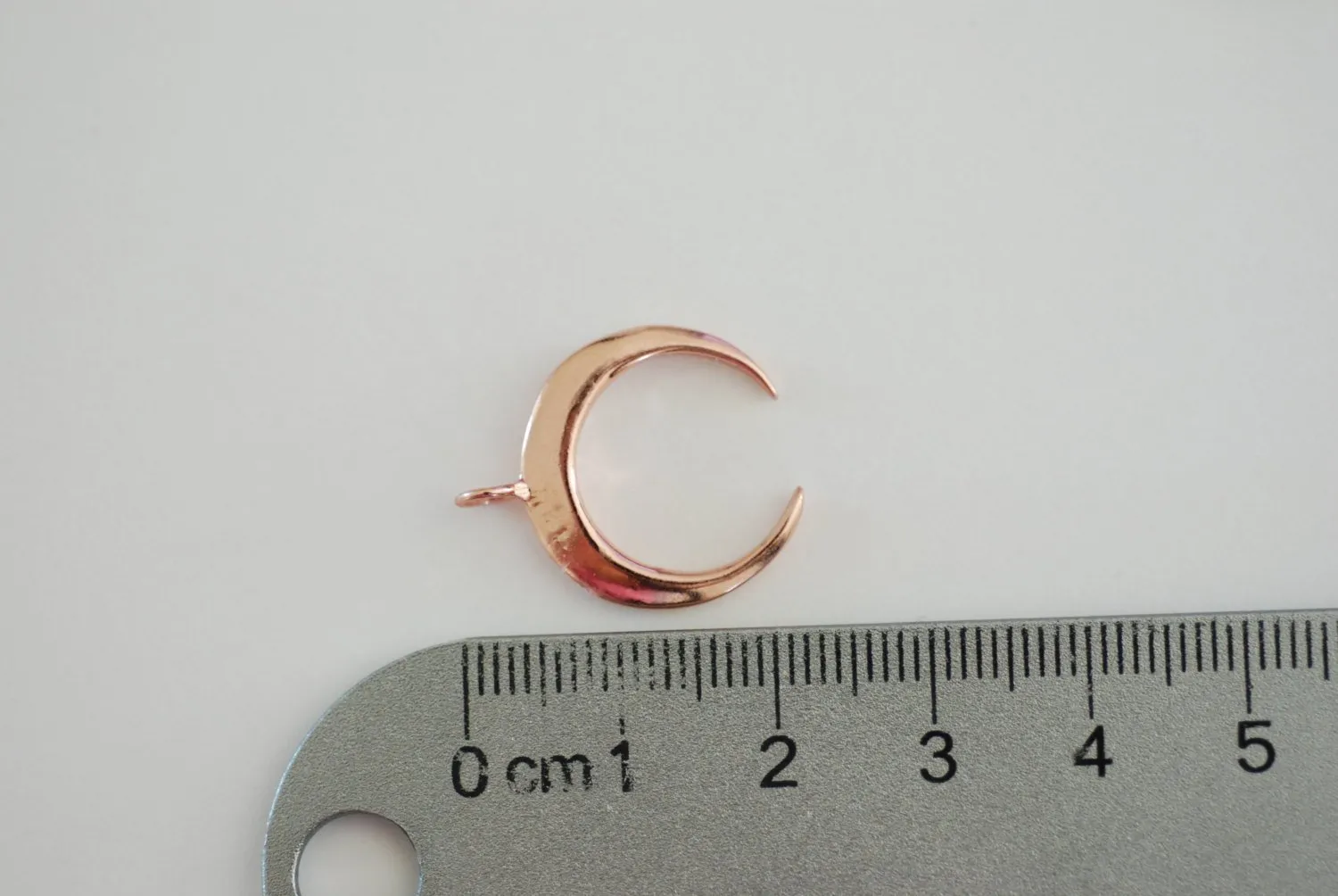 Vermeil Rose Wholesale Gold Crescent Moon Charm- 18k gold plated over sterling silver half moon charm pendant, Gold Tusk Charm, Crescent charm, 1